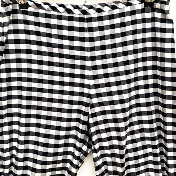 Talbots Black White Gingham Plaid Cropped Pants - Picture 3 of 8